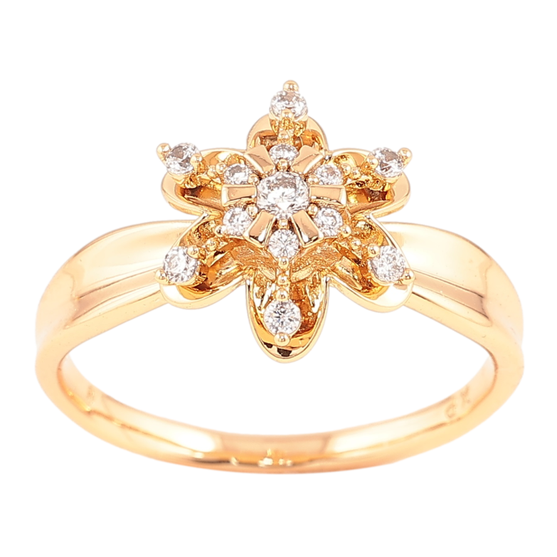 Каблучка Xuping Позолота 18K «Квітка з цирконієм» фото №15