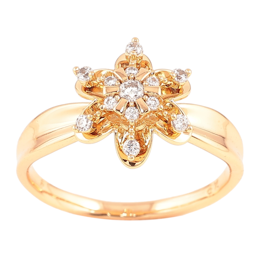 Кольцо Xuping Позолота 18K Цветок с цирконием фото №1