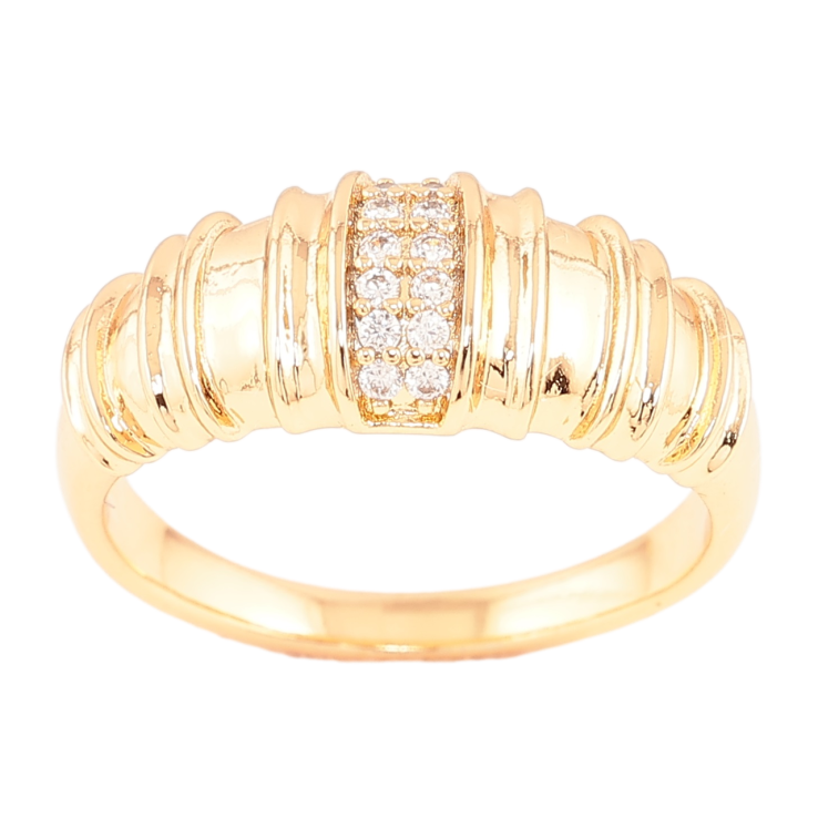 Кольцо Xuping Позолота 18K Узор с цирконием фото №4