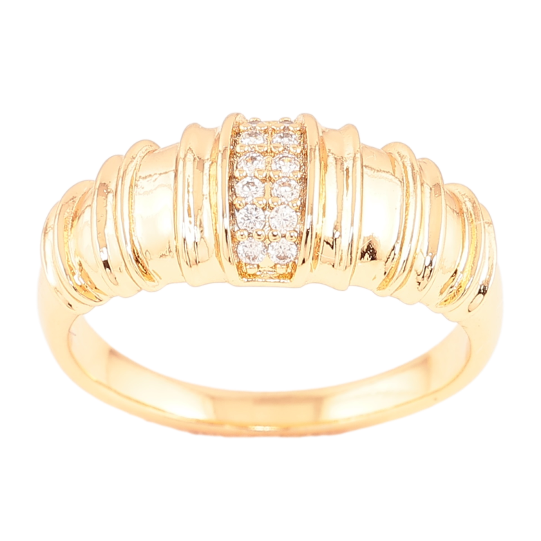 Каблучка Xuping Позолота 18K «Візерунок з цирконієм» фото №1