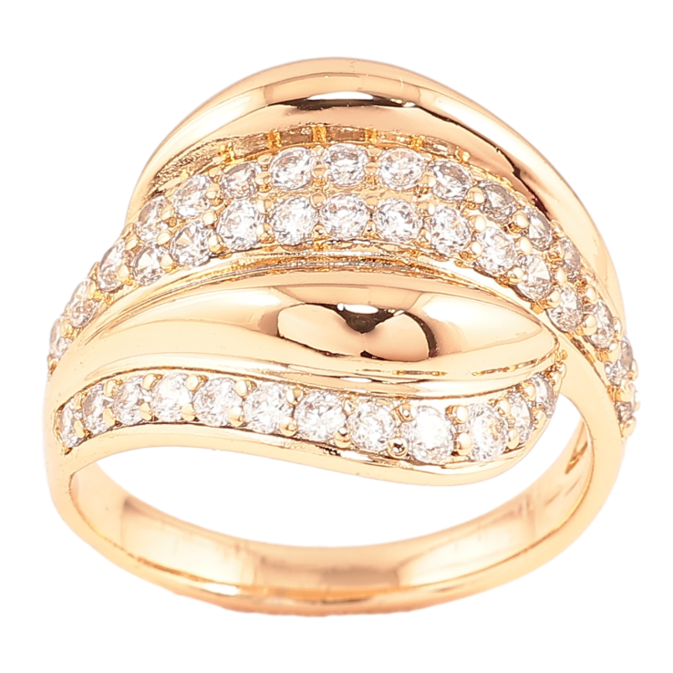 Кольцо Xuping Позолота 18K Узор с цирконием фото №9