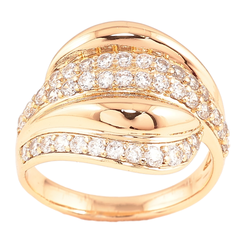 Каблучка Xuping Позолота 18K «Візерунок з цирконієм» фото №1