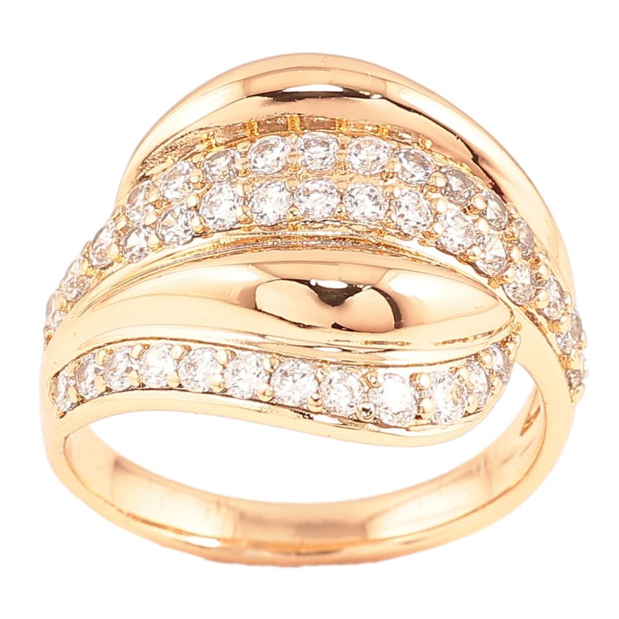 Кольцо Xuping Позолота 18K Узор с цирконием фото №1