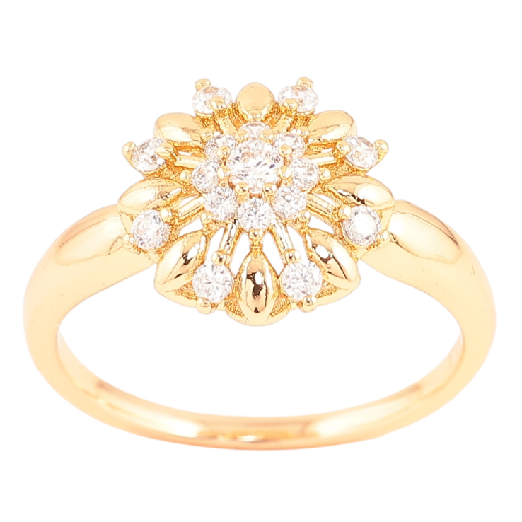 Кольцо Xuping Позолота 18K Цветок с цирконием фото №14