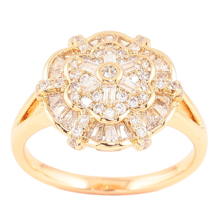 Каблучка Xuping Позолота 18K «Декоративна кришталева квітка» фото №19