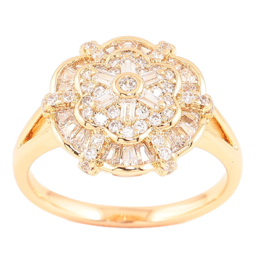 Каблучка Xuping Позолота 18K «Декоративна кришталева квітка» фото №1