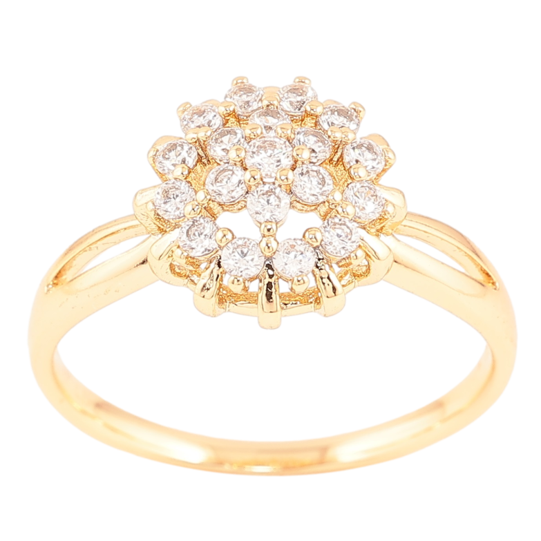 Каблучка Xuping Позолота 18K «Квітка з інкрустацією цирконієм» фото №1