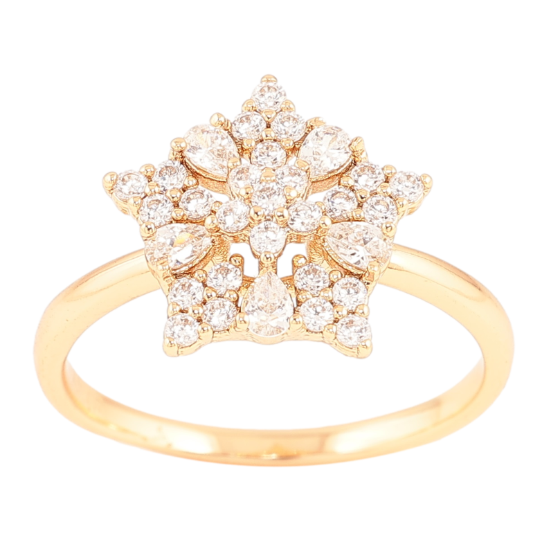 Каблучка Xuping Позолота 18K «Зірка з інкрустацією цирконієм» фото №1