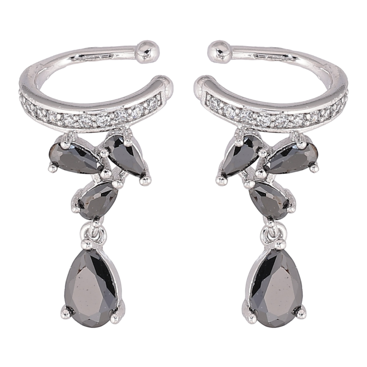 Сережки Xuping Родій кафи «Візерунок з чорних фіанітів» фото №11 Сережки Xuping Родій кафи «Візерунок з чорних фіанітів» фото №11