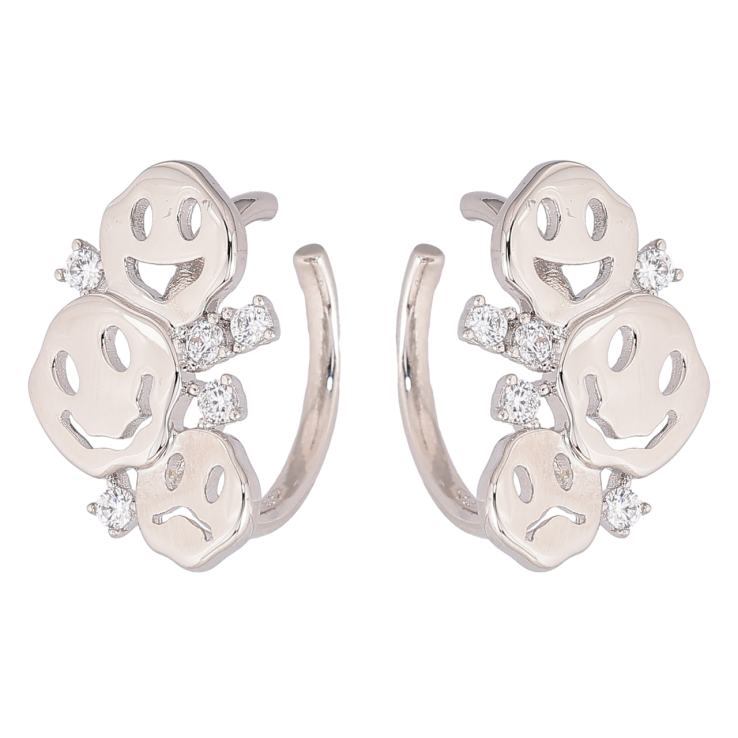 Сережки Xuping Родій кафи «Смайли» фото №5 Сережки Xuping Родій кафи «Смайли» фото №5
