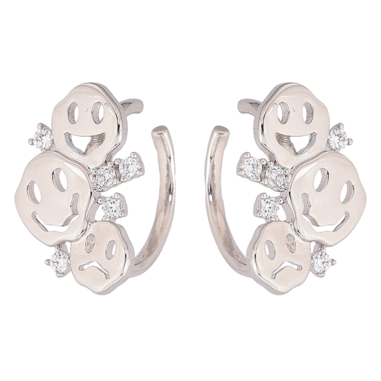 Сережки Xuping Родій кафи «Смайли» фото №1 Сережки Xuping Родій кафи «Смайли» фото №1