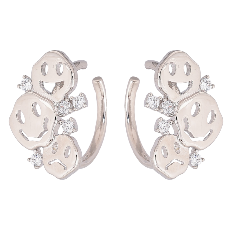 Сережки Xuping Родій кафи «Смайли» фото №1 Сережки Xuping Родій кафи «Смайли» фото №1