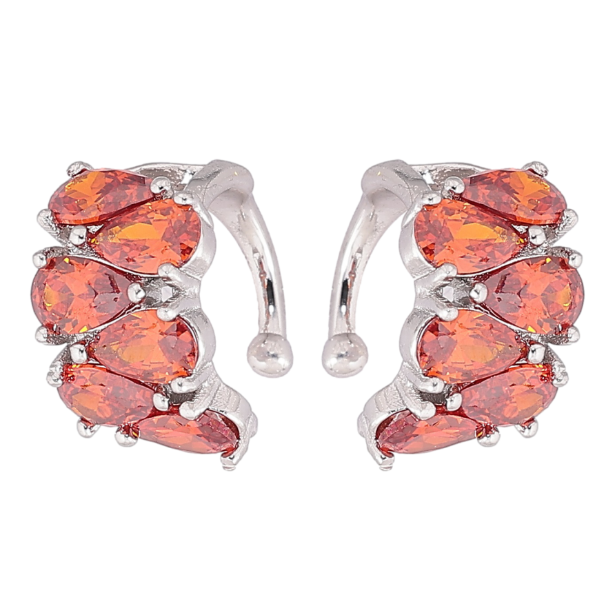 Сережки Xuping Родій кафи «Інкрустація червоними фіанітами» фото №1 Сережки Xuping Родій кафи «Інкрустація червоними фіанітами» фото №1