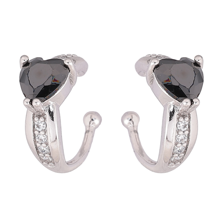 Сережки Xuping Родій кафи «Чорні кришталеві сердечка» фото №10 Сережки Xuping Родій кафи «Чорні кришталеві сердечка» фото №10