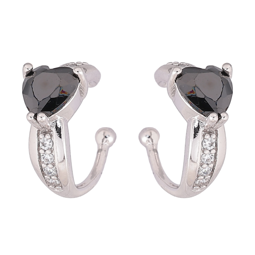 Сережки Xuping Родій кафи «Чорні кришталеві сердечка» фото №1