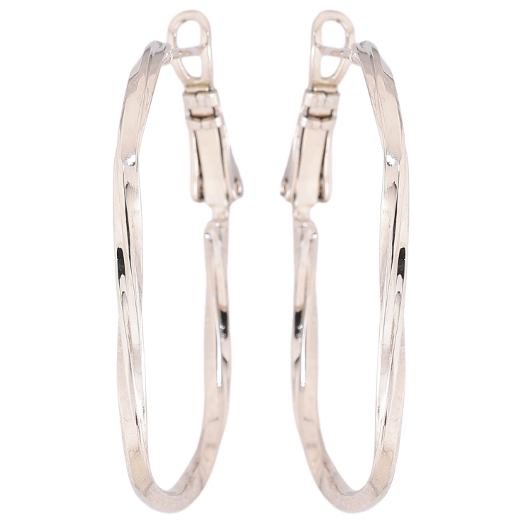 Серьги Xuping Родий итальянский замок Овальные фото №15