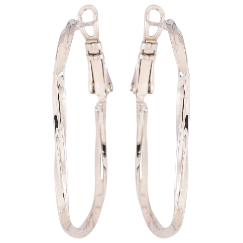 Серьги Xuping Родий итальянский замок Овальные фото №1