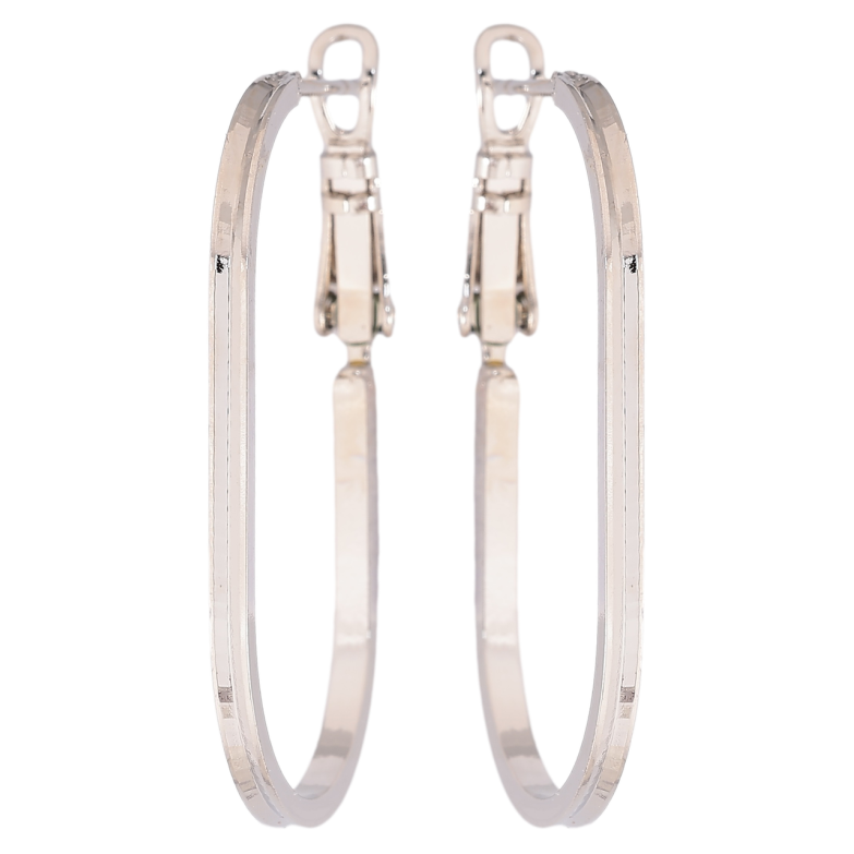 Серьги Xuping Родий итальянский замок Овальные фото №1