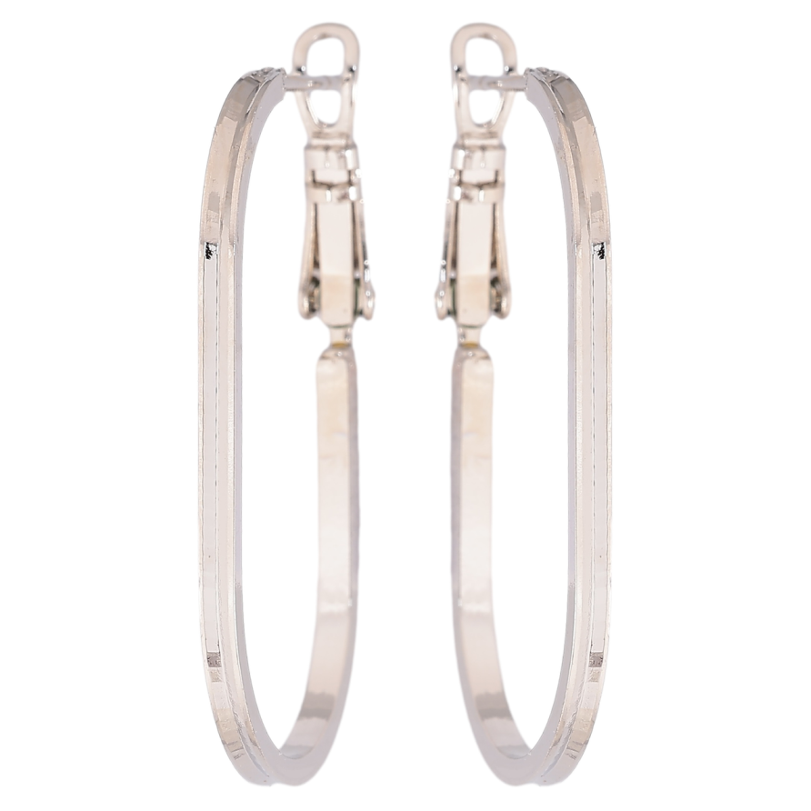 Серьги Xuping Родий итальянский замок Овальные фото №1