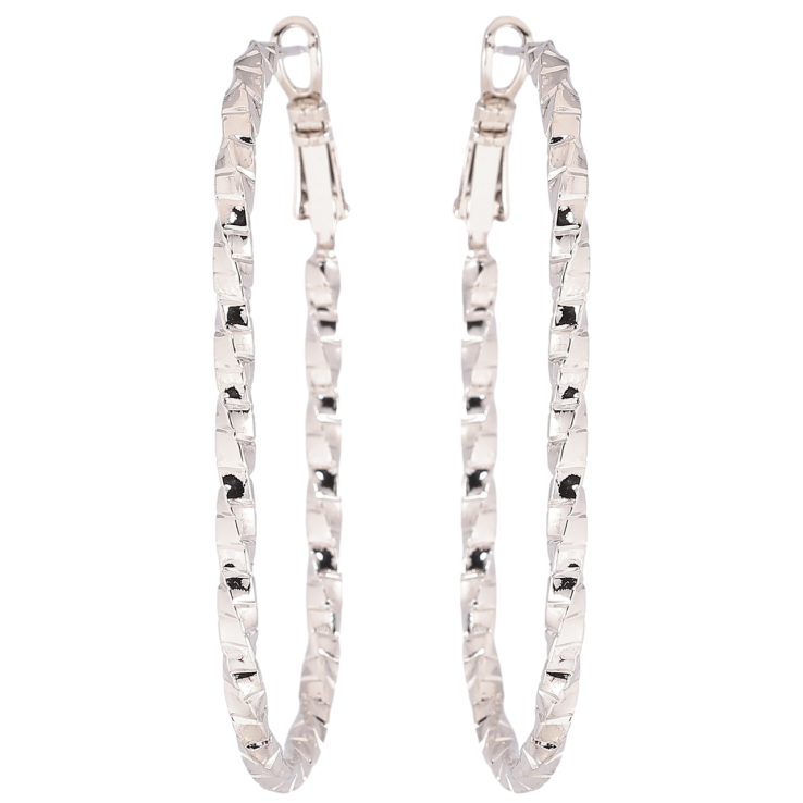 Серьги Xuping Родий итальянский замок Овальные фото №17