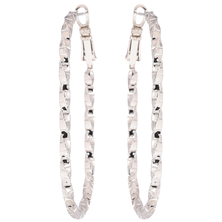 Серьги Xuping Родий итальянский замок Овальные фото №1