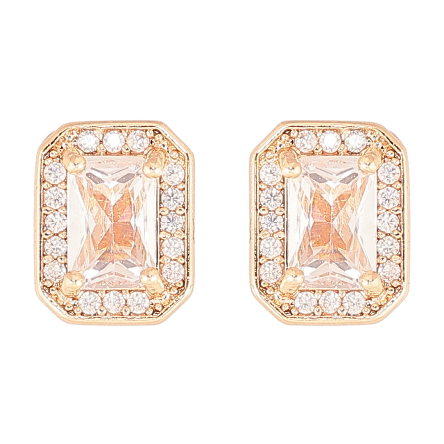 Серьги Xuping M&L Цвет 18K пусеты Фианиты в обрамлении циркония фото №1