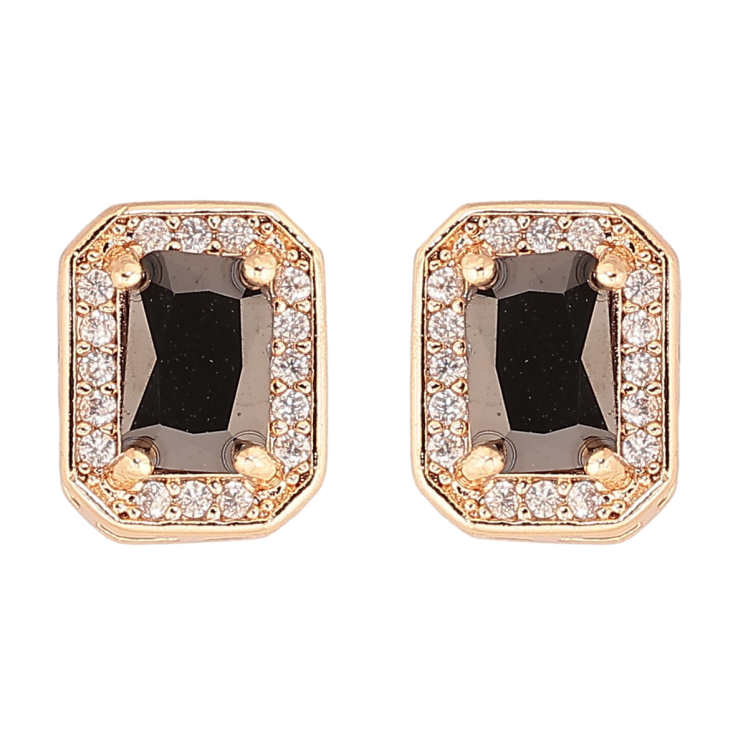 Серьги Xuping M&L Цвет 18K пусеты Черные фианиты в обрамлении циркония фото №25