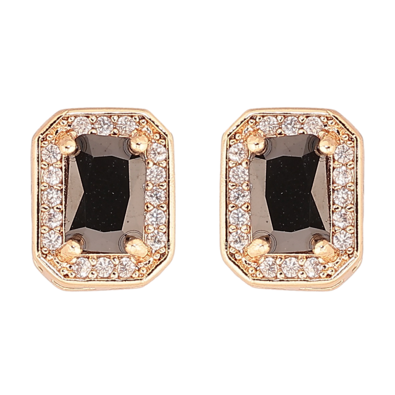 Серьги Xuping M&L Цвет 18K пусеты Черные фианиты в обрамлении циркония фото №1