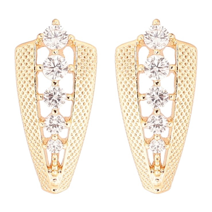 Серьги Xuping M&L Цвет 18K пусеты Декоративный узор с фианитами фото №3