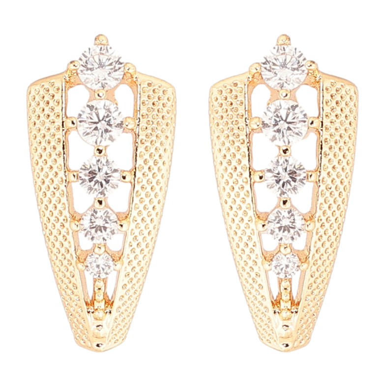 Серьги Xuping M&L Цвет 18K пусеты Декоративный узор с фианитами фото №1