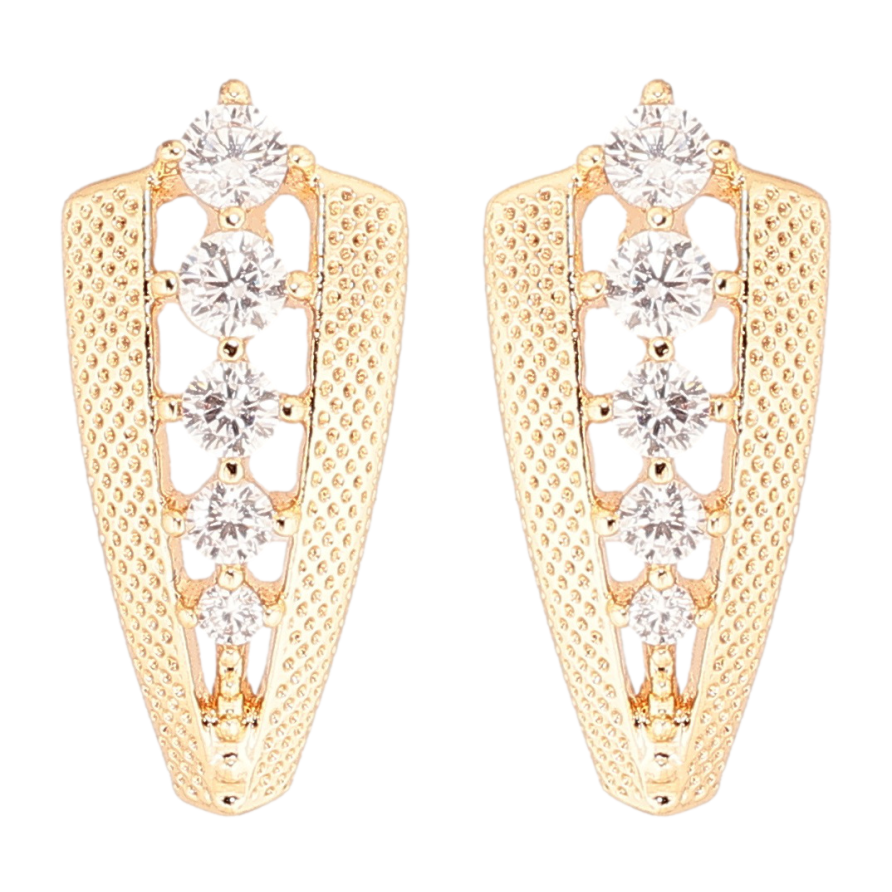 Серьги Xuping M&L Цвет 18K пусеты Декоративный узор с фианитами фото №1