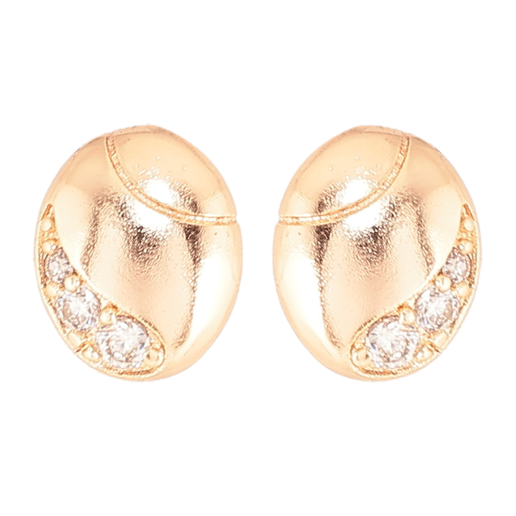 Серьги Xuping M&L Цвет 18K пусеты Овалы с узором цирконием фото №5