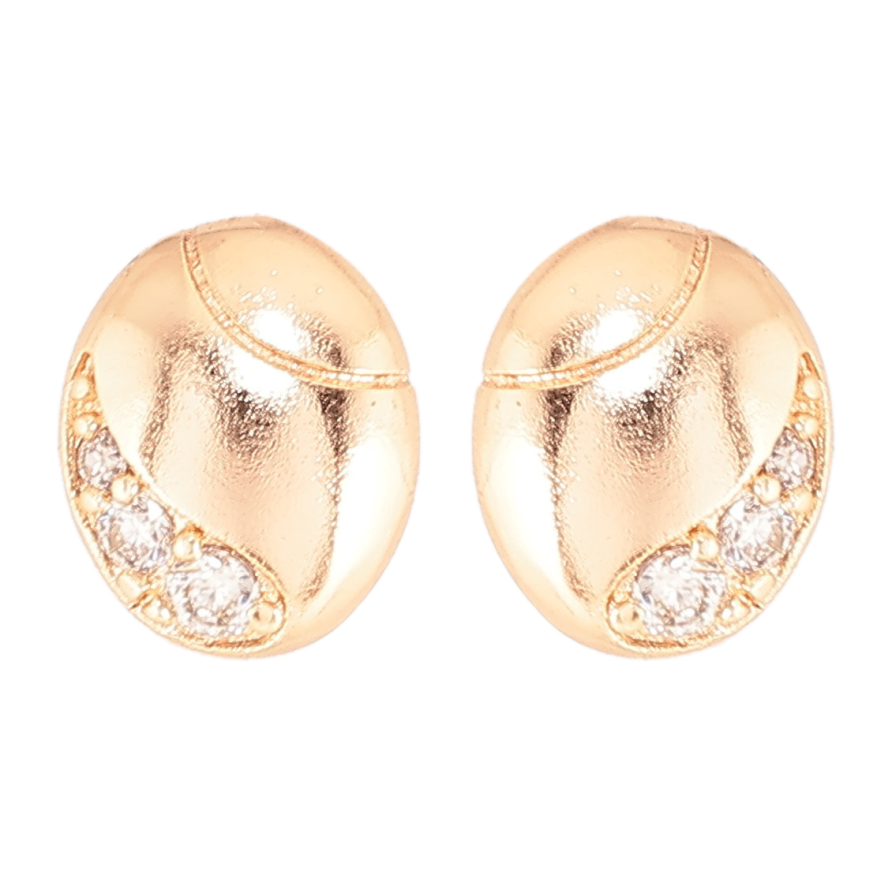 Серьги Xuping M&L Цвет 18K пусеты Овалы с узором цирконием фото №1