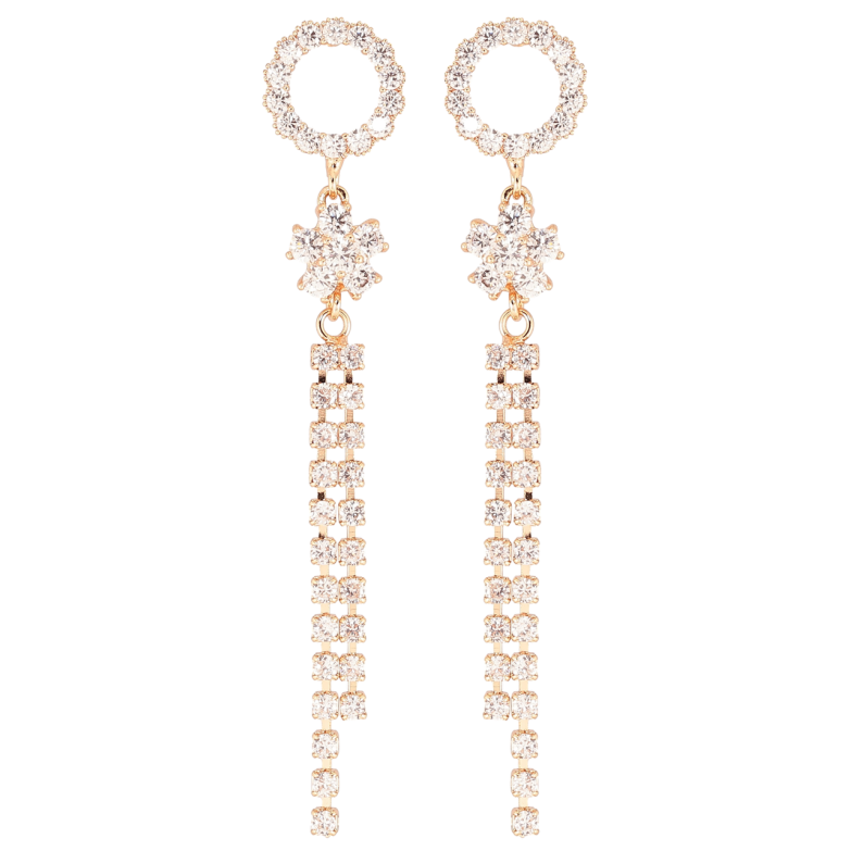 Сережки Xuping M&L Колір 18K пусети «Кришталеві підвіски» фото №1