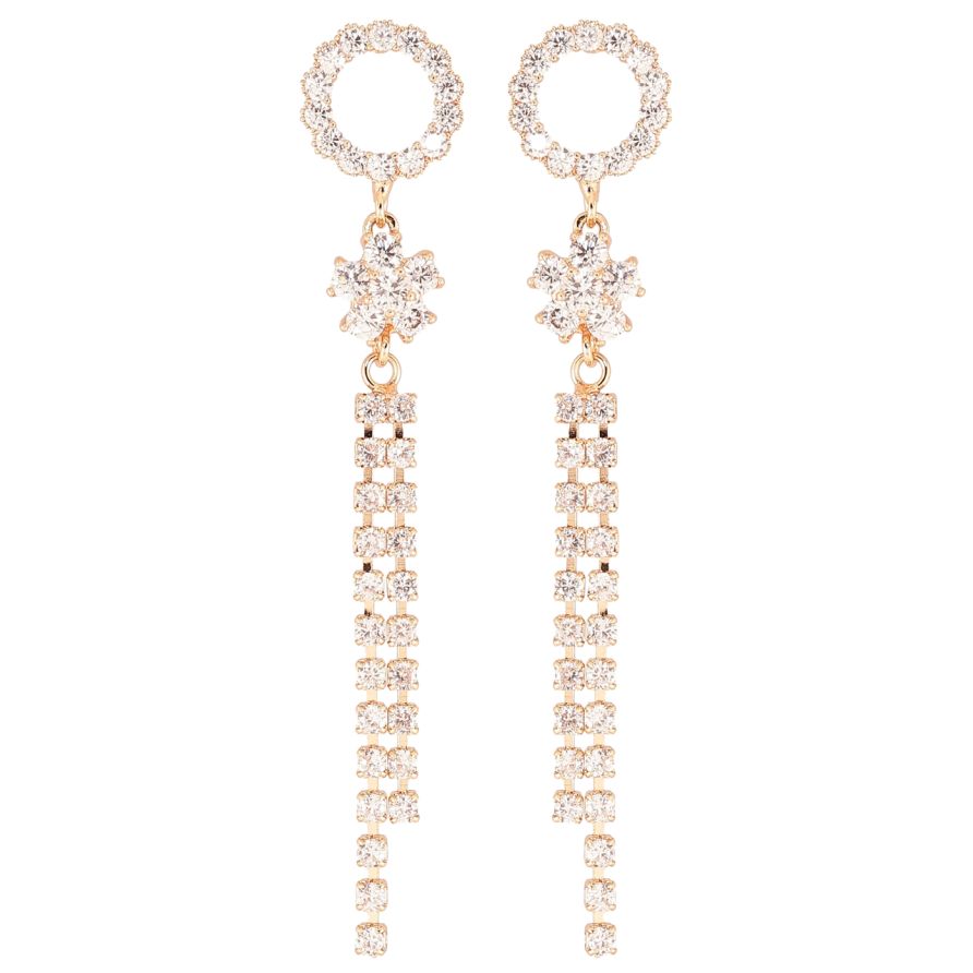 Серьги Xuping M&L Цвет 18K пусеты Кристальные подвески фото №1