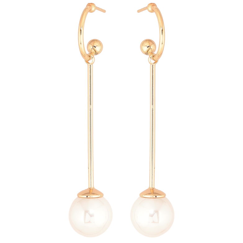 Сережки Xuping M&L Колір 18K пусети «Перлинні підвіски» ø 14мм фото №3