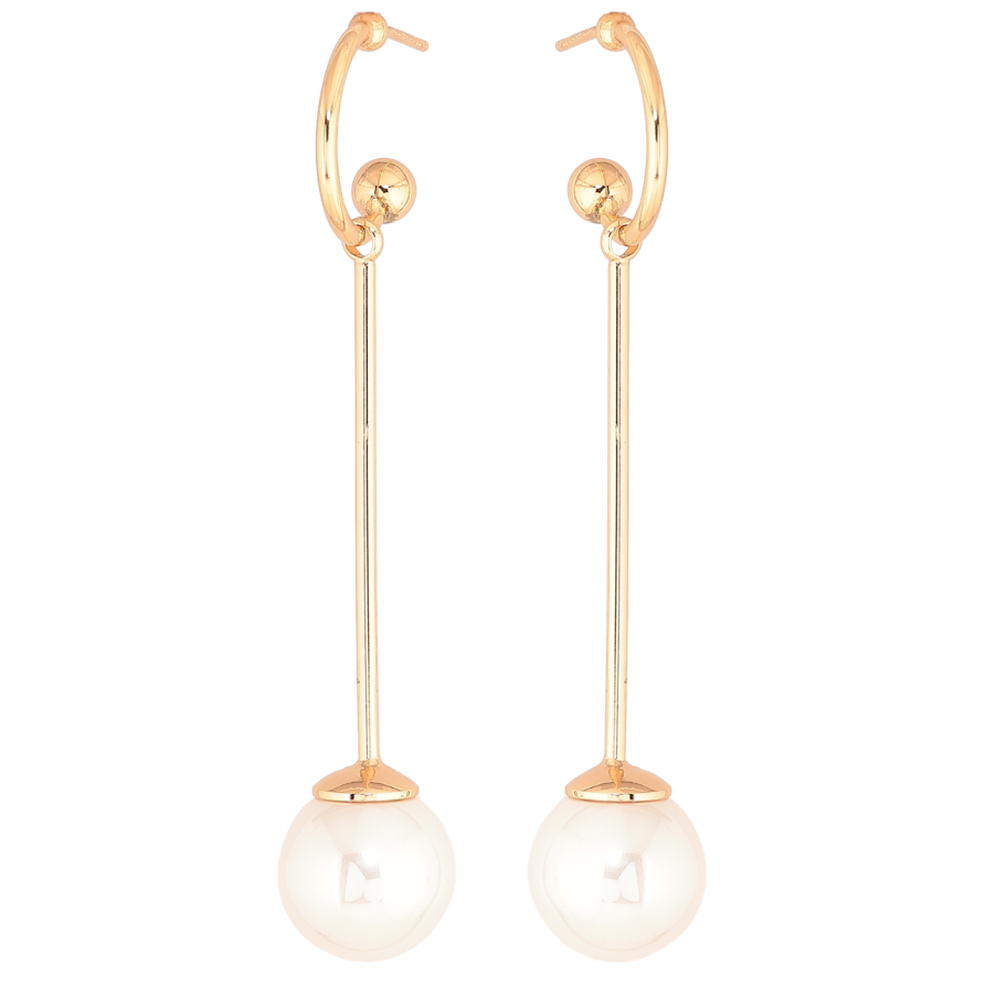 Серьги Xuping M&L Цвет 18K пусеты Жемчужные подвески ø 14мм фото №1