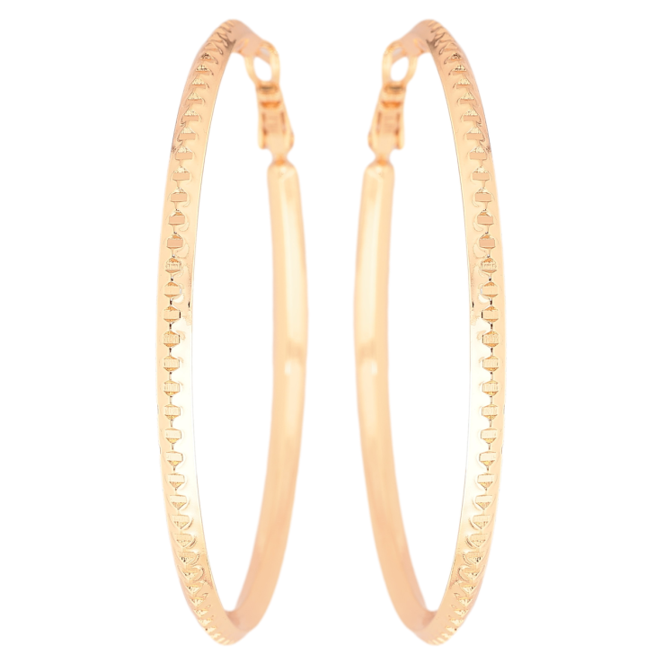 Сережки Xuping M&L Колір 18K кільця (конго) «Декоративний візерунок» ø 6см фото №12