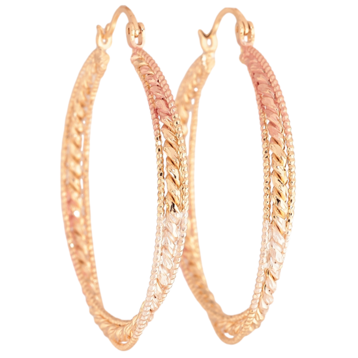 Серьги Xuping M&L Цвет 18K кольца (конго) Декоративный узор с прокраской эмалью ø 4см фото №11