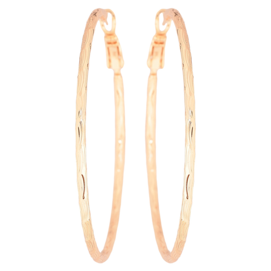 Сережки Xuping M&L Колір 18K кільця (конго) «Декоративний візерунок» ø 5см фото №1