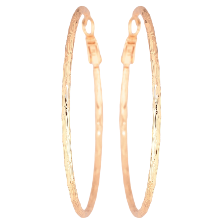 Сережки Xuping M&L Колір 18K кільця (конго) «Декоративний візерунок» ø 5.5см фото №1