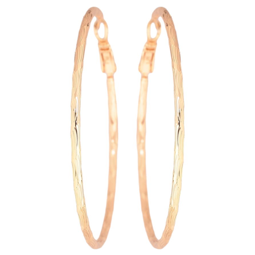 Сережки Xuping M&L Колір 18K кільця (конго) «Декоративний візерунок» ø 5.5см фото №1