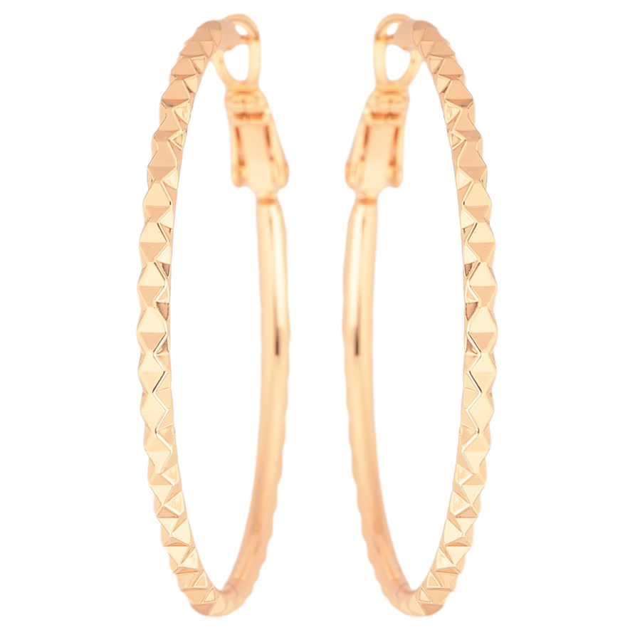 Сережки Xuping M&L Колір 18K кільця (конго) «Декоративний візерунок» ø 4см фото №1