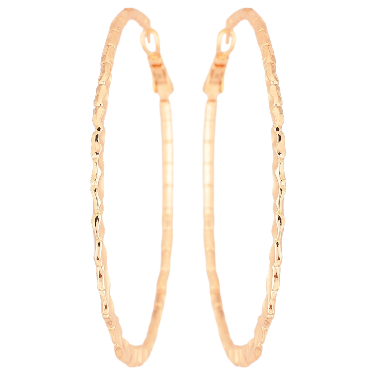 Сережки Xuping M&L Колір 18K кільця (конго) «Декоративний візерунок» ø 6см фото №10