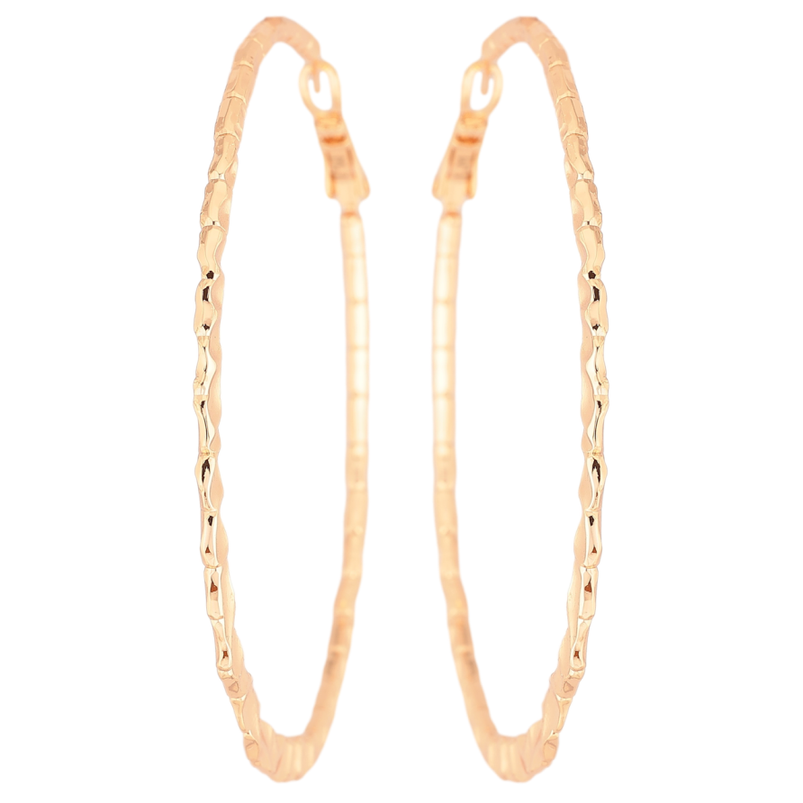 Сережки Xuping M&L Колір 18K кільця (конго) «Декоративний візерунок» ø 6см фото №1