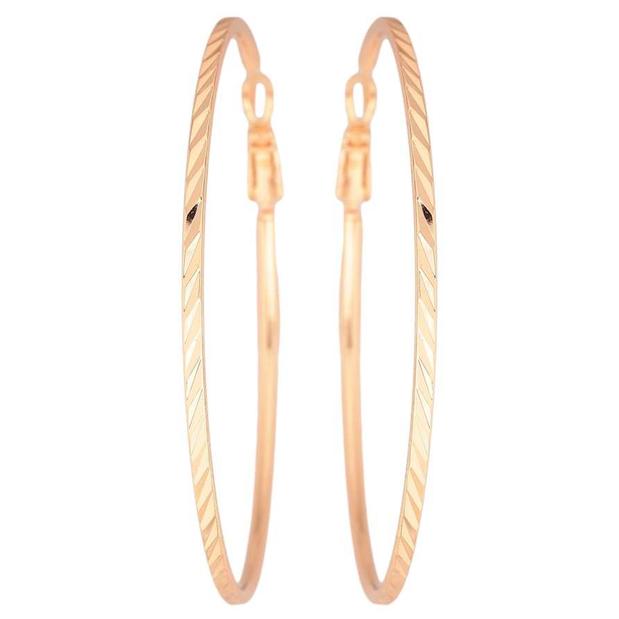 Сережки Xuping M&L Колір 18K кільця (конго) «Декоративний візерунок» ø 6см фото №1