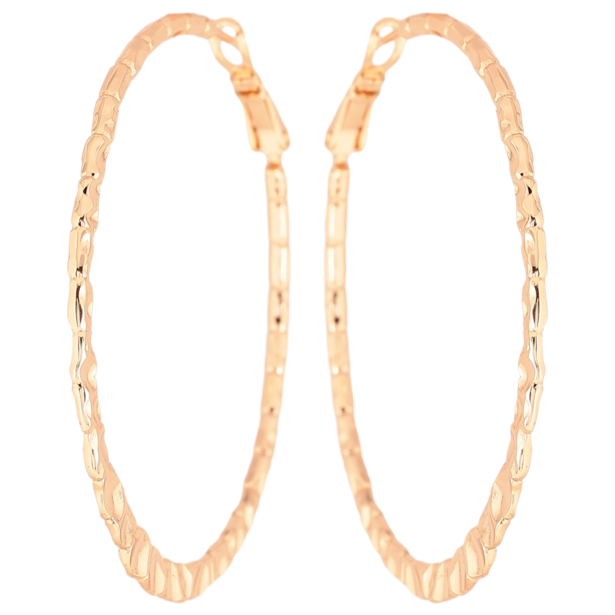 Сережки Xuping M&L Колір 18K кільця (конго) «Декоративний візерунок» ø 5см фото №1