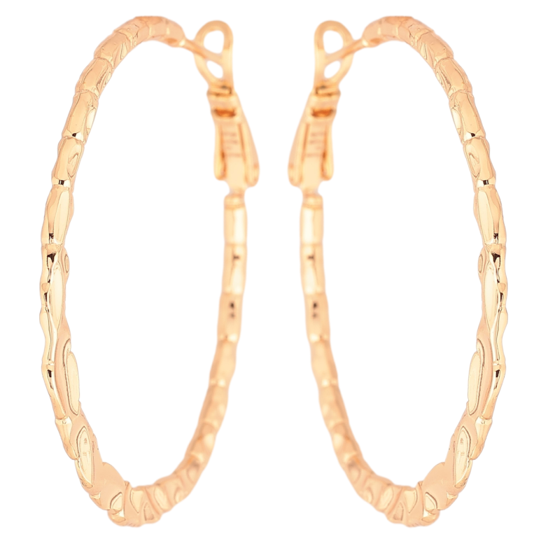 Сережки Xuping M&L Колір 18K кільця (конго) «Декоративний візерунок» ø 4см фото №1