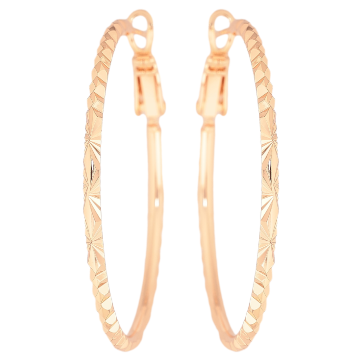 Сережки Xuping M&L Колір 18K кільця (конго) «Декоративний візерунок» ø 4см фото №22