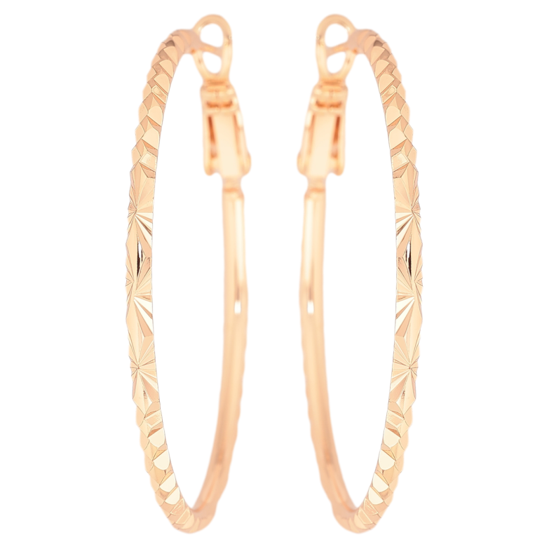 Сережки Xuping M&L Колір 18K кільця (конго) «Декоративний візерунок» ø 4см фото №2